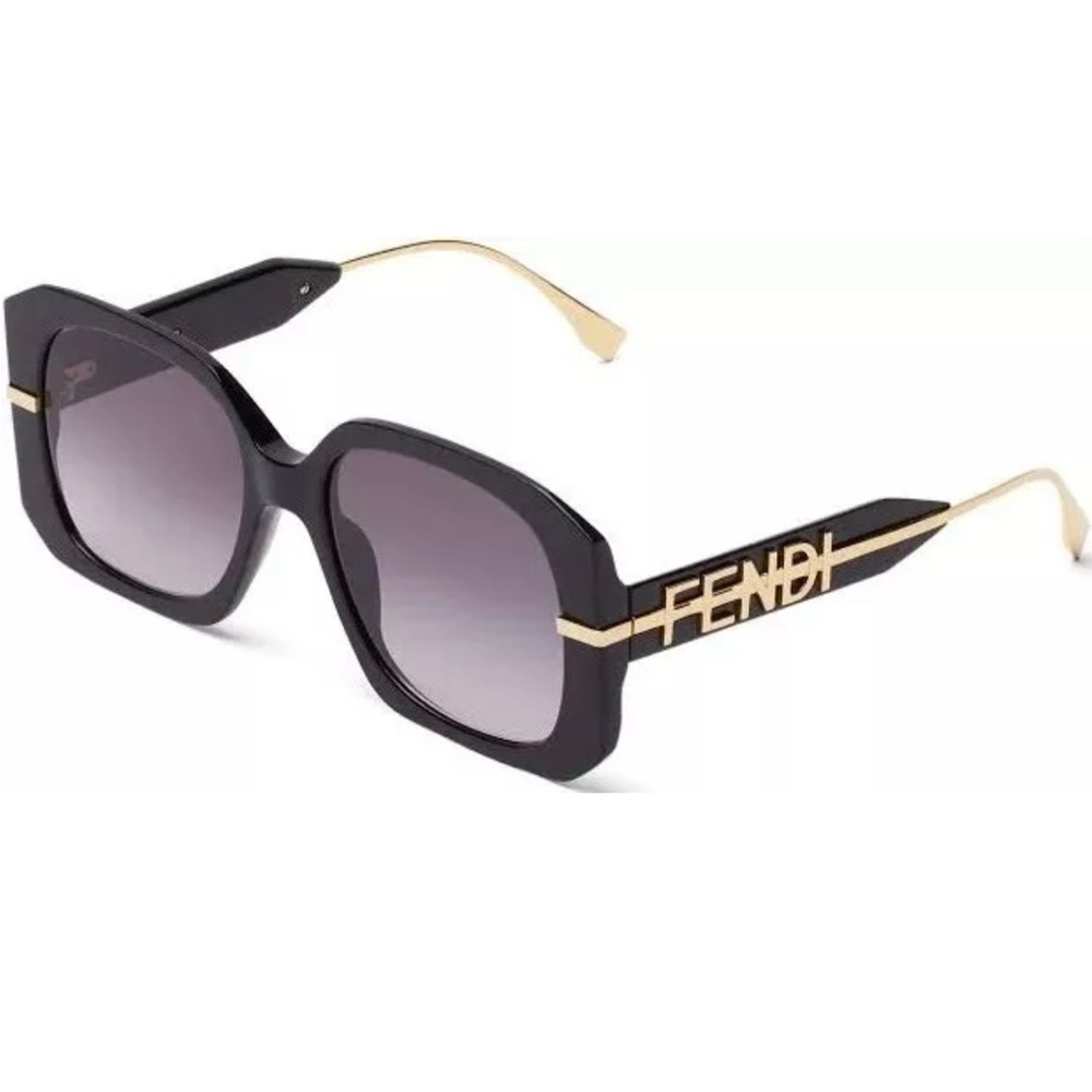 Fendi 55 Women's Square Sunglasses - Black/Gray